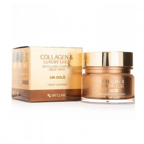3W CLINIC Collagen & Luxury Gold Revitalizing Comfort 24K Gold Creams for All type skin 100 ml