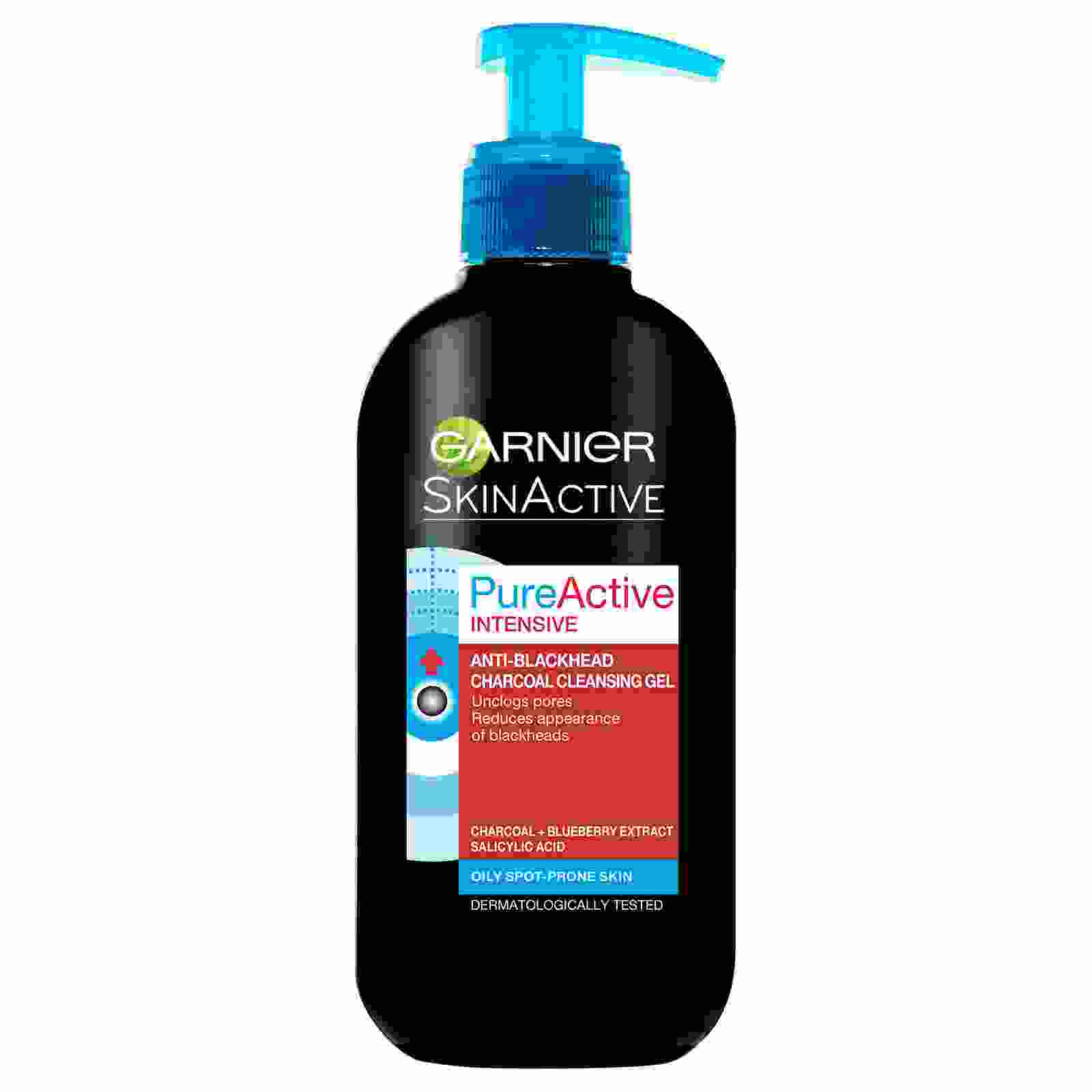 Garnier Skin Active Pure Active Charcoal Anti Blackhead Cleansing Gel 200ml For Oily spot-prone skin