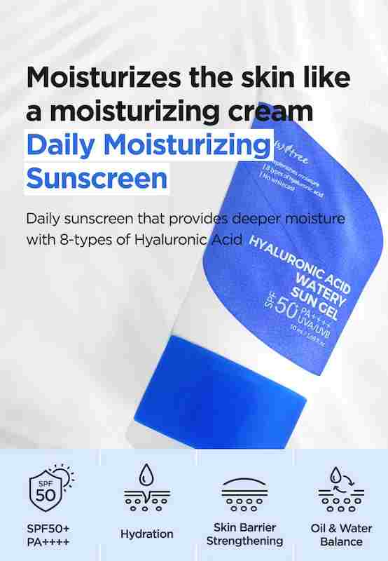 Isntree Hyaluronic Acid Watery Sun Gel SPF50+ PA++++ 50ml - Made In Korea