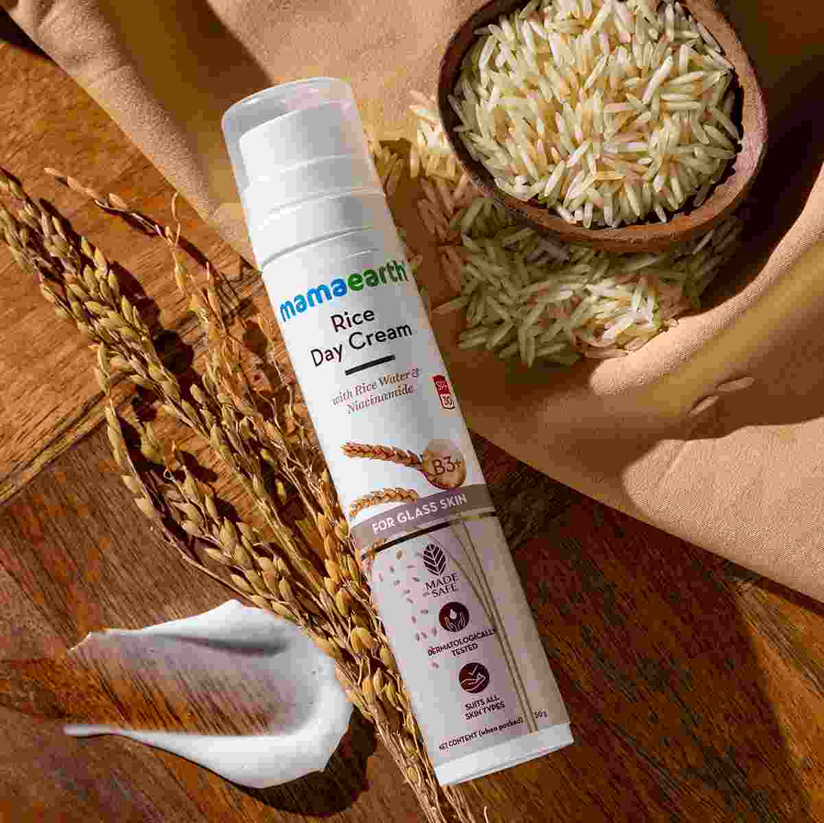 Mamaearth Rice Day  Cream With Rice Water & Niacinamide for Glass Skin - 50 g