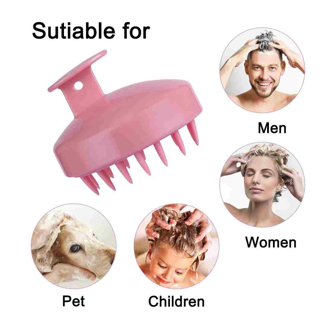 Scalp Massager Shampoo Brush - Soft and Flexible (Random color)