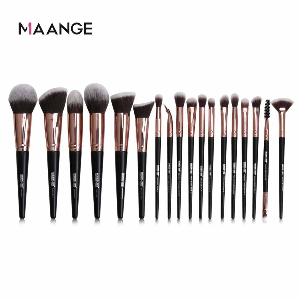 Maange 18 pcs  Multifunctional Extremely Soft Makeup Brush Set - Black
