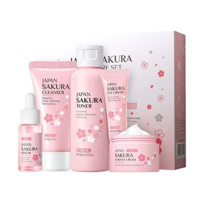 Japan Sakura Skin Care Whitening Moisturizing  5Pcs Set