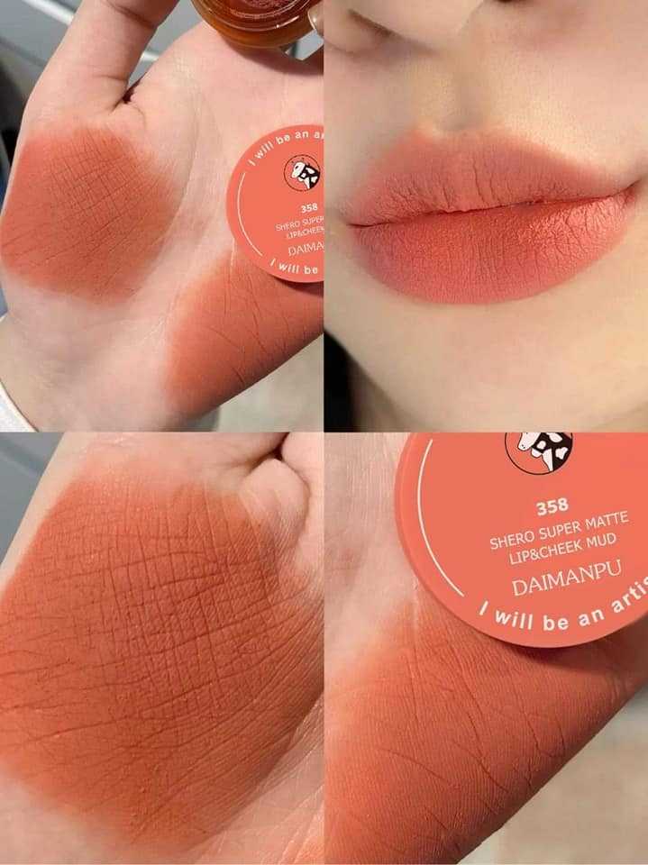 DAIMANPU Velvet finish  Misty Lip & Cheek waterproof  Mud 358