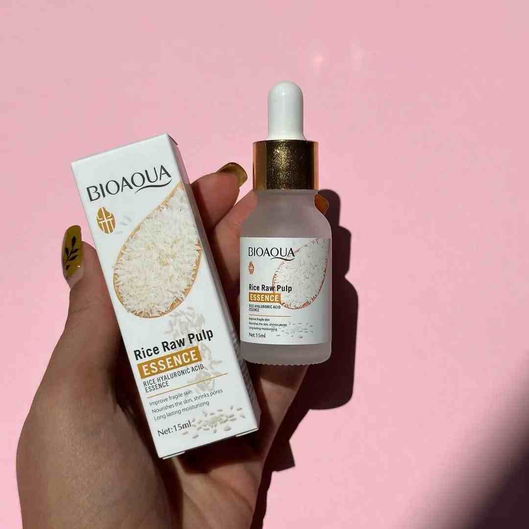 Bioaqua Rice Raw Pulp Essence Vitality Shrink Pores Skin CARE-15ML