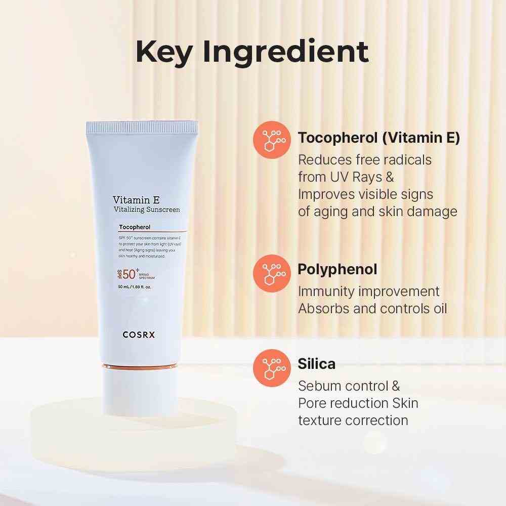 Cosrx Vitamin E Vitalizing Sunscreen SPF 50+ 50ml