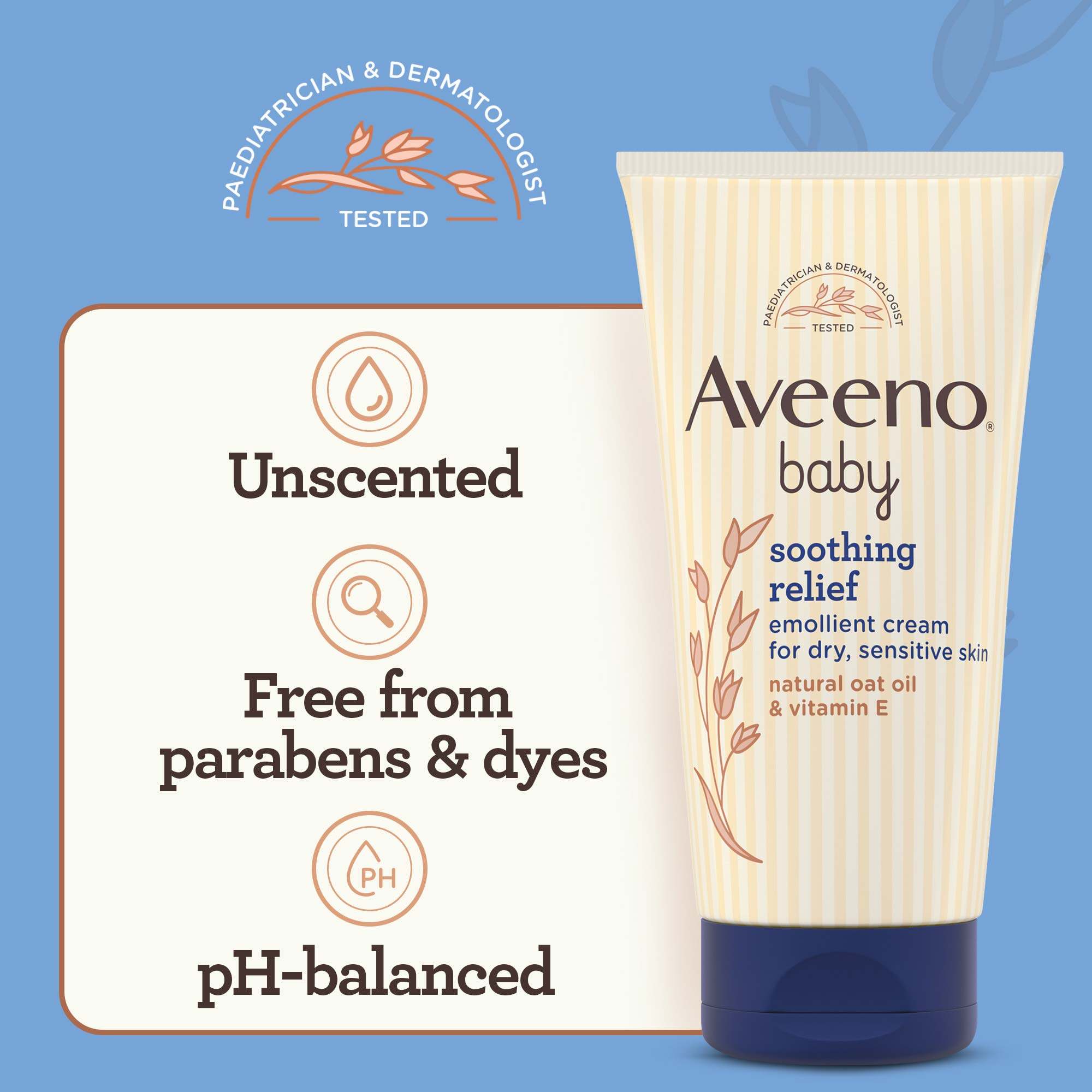 Aveeno Baby Soothing Relief Emollient Cream For Dry & Sensitive Skin 150ml