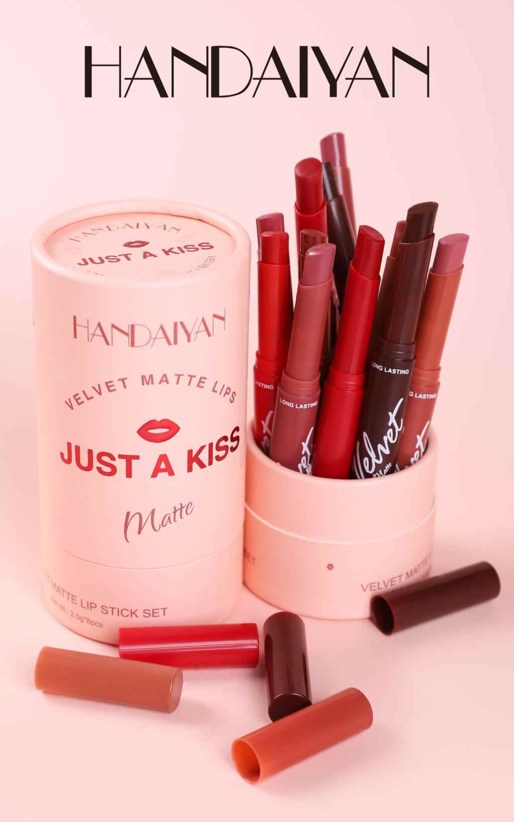 HANDAIYAN 8 Colors Velvet Matte lipstick set -Just a kiss