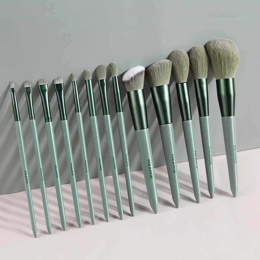 MAANGE  green makeup brushes set - 13pcs