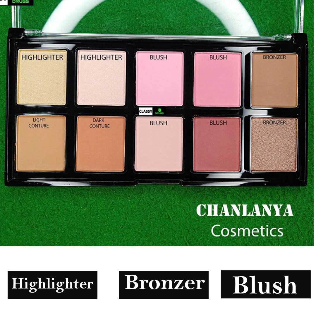 CHANLANYA 10 COLOR BLUSH / Bronzer / Highlighter PALETTE