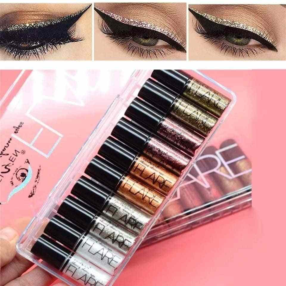 Flare 10 Pcs Glitter Eyeshadow Set A