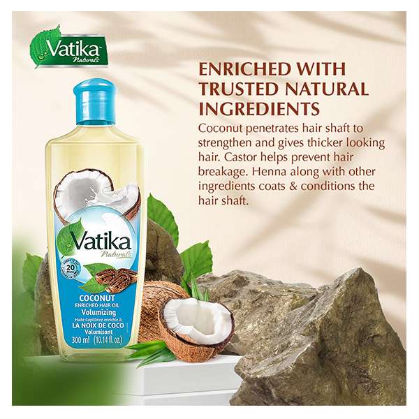 Vatika Naturals Enriched Coconut Hair Oil -300ml (UAE)