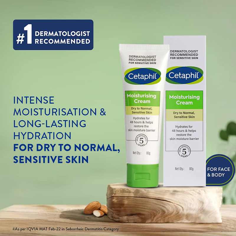 Cetaphil Moisturizing Cream Dry To Normal Sensitive Skin 80g