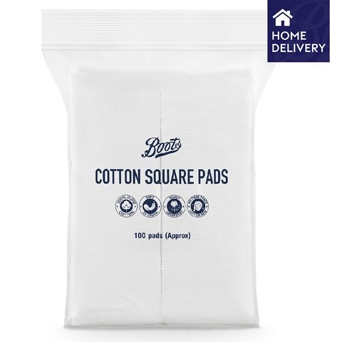 BOOTS COTTON SQUARE PADS 100 PADS