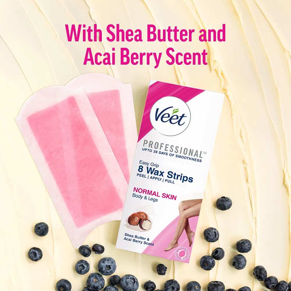 Veet Full Body Waxing Kit for Normal Skin, 8 PCS