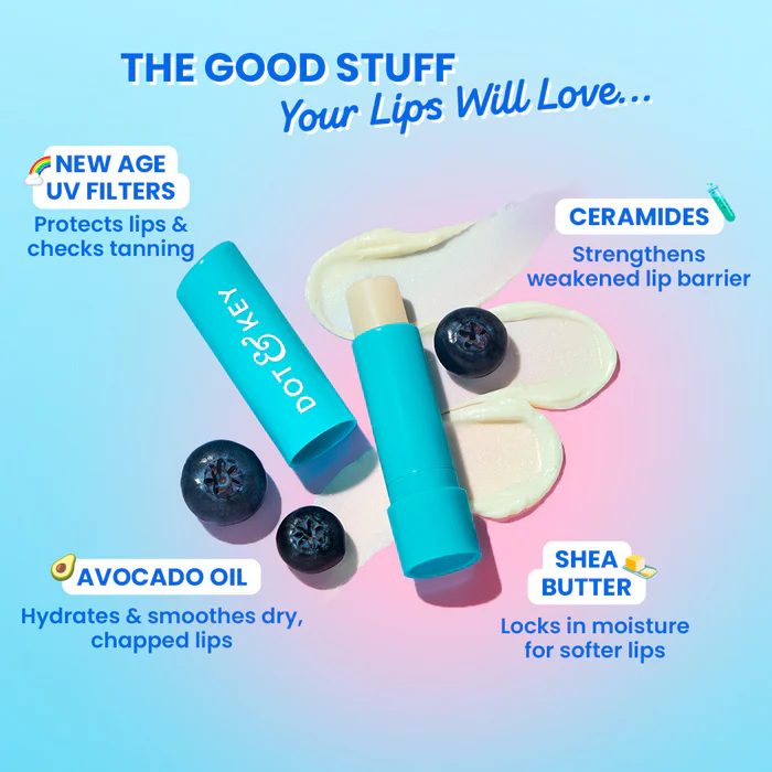 Dot & Key Barrier Repair Hydrating Lip Balm SPF 50 | Blueberry Bliss 4.5 gm (Not Tinted)