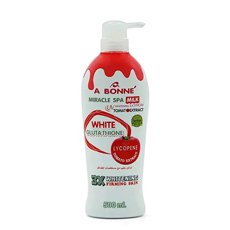 A Bonne Miracle Spa Milk Tomato Extract Whitening Lotion With Glutathion 500ml - Thailand