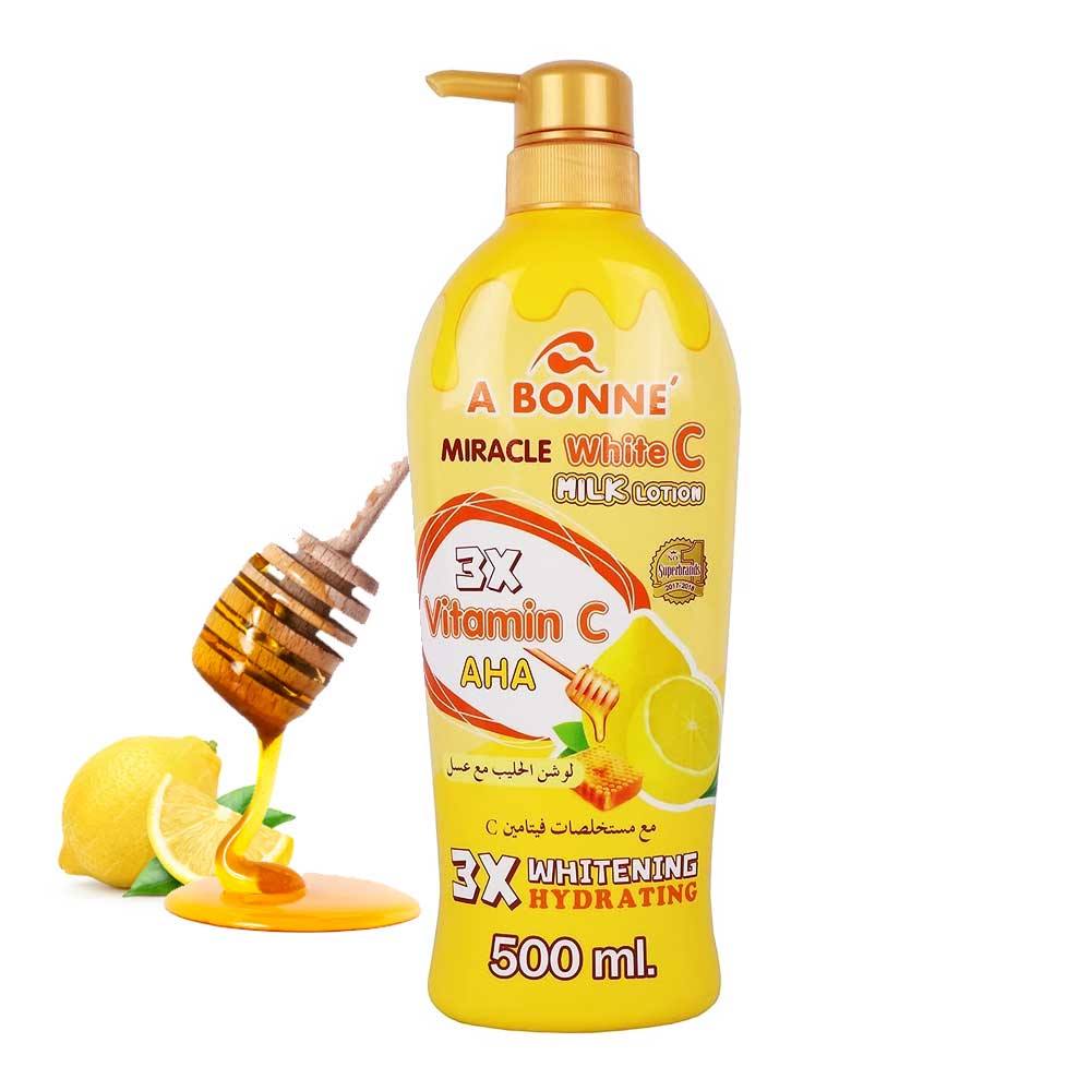 A Bonne Miracle 3X Whitening Hydrating White C Milk Lotion 500ml - Thailand