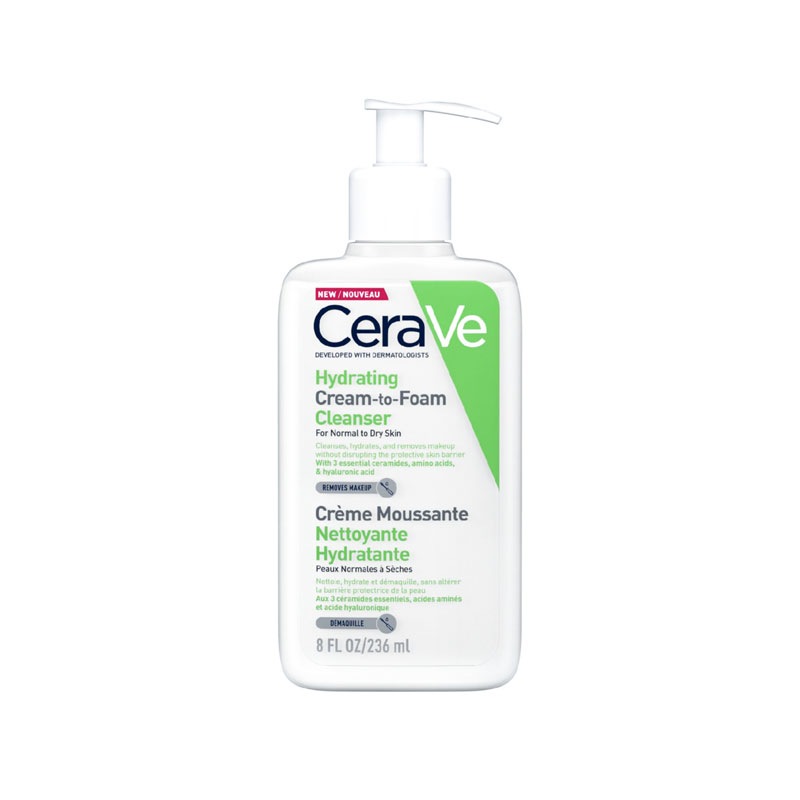 CERAVE Hydrating Cream-to-Foam Cleanser 236 ml (normal to dry)