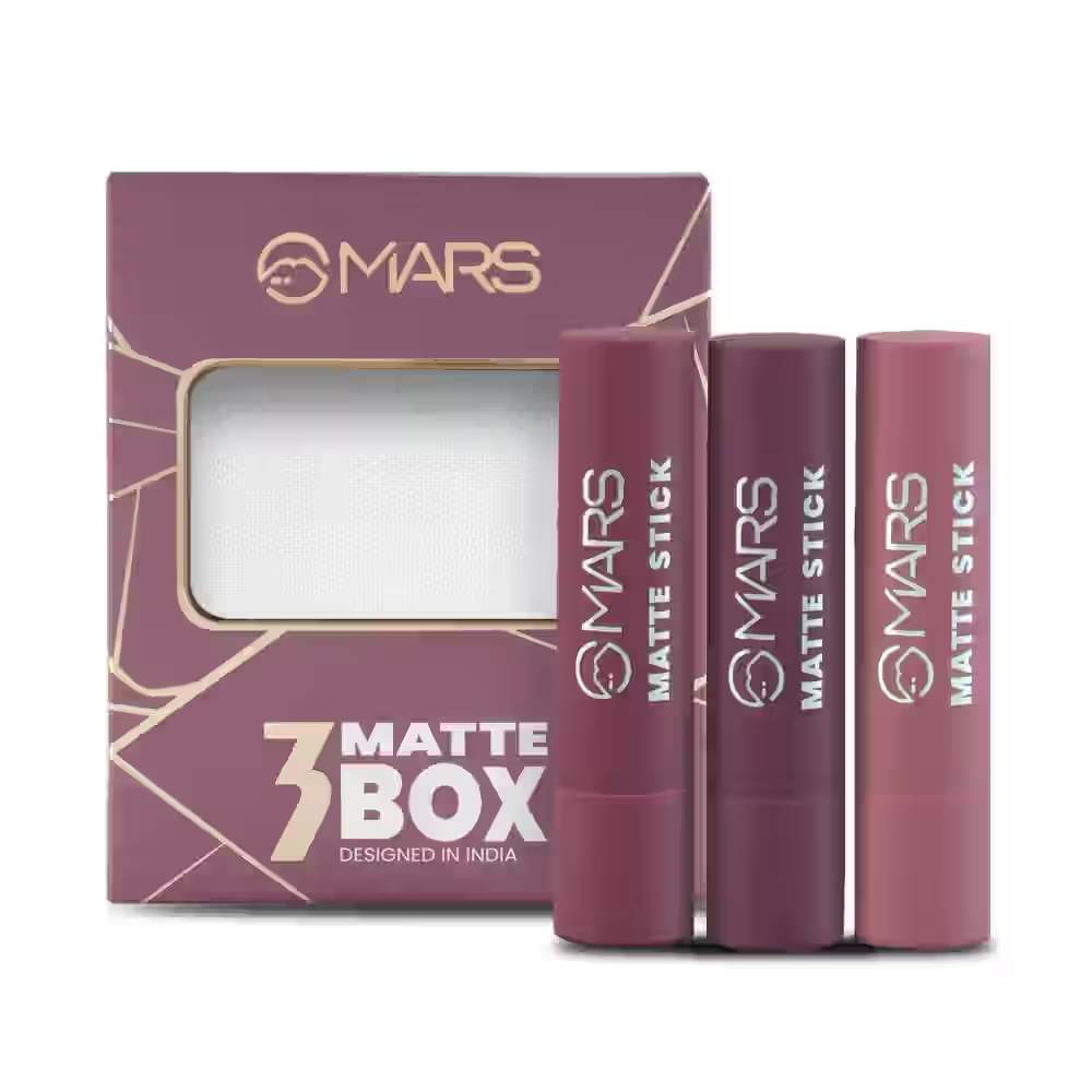 MARS 3 Matte Box Lipsticks Set (Plums-03)