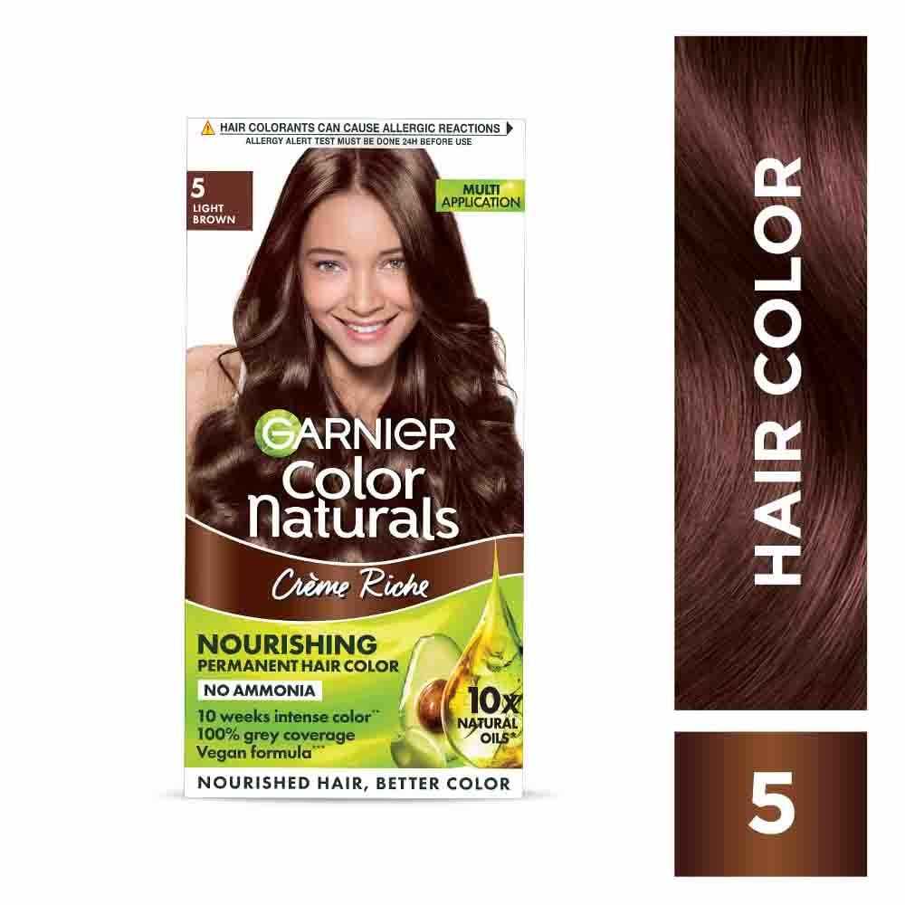 Garnier Color Naturals Creme Riche Hair Color (70ml+60g) - 5 Light Brown