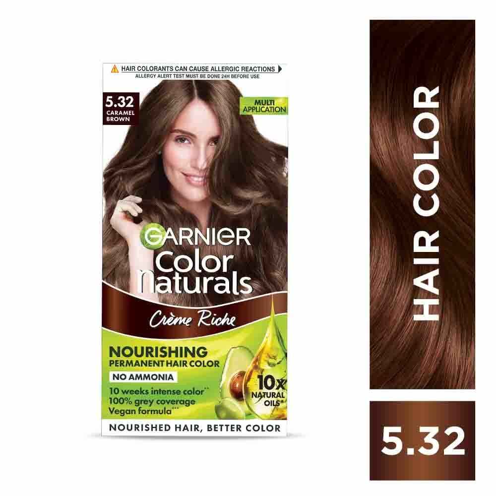Garnier Color Naturals Creme Riche Hair Color (70ml+60g) - 5.32 Caramel Brown