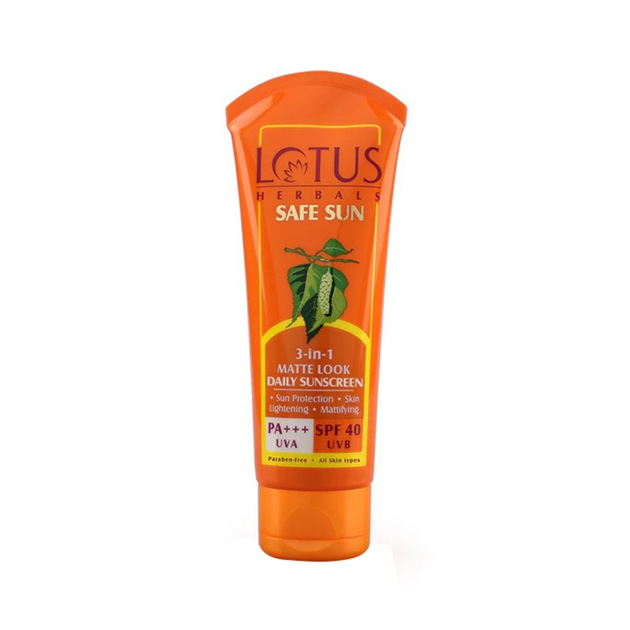 Lotus Herbals Safe Sun 3 In 1 Matte-Look Daily Sunscreen SPF 40 PA+++ 100 gm