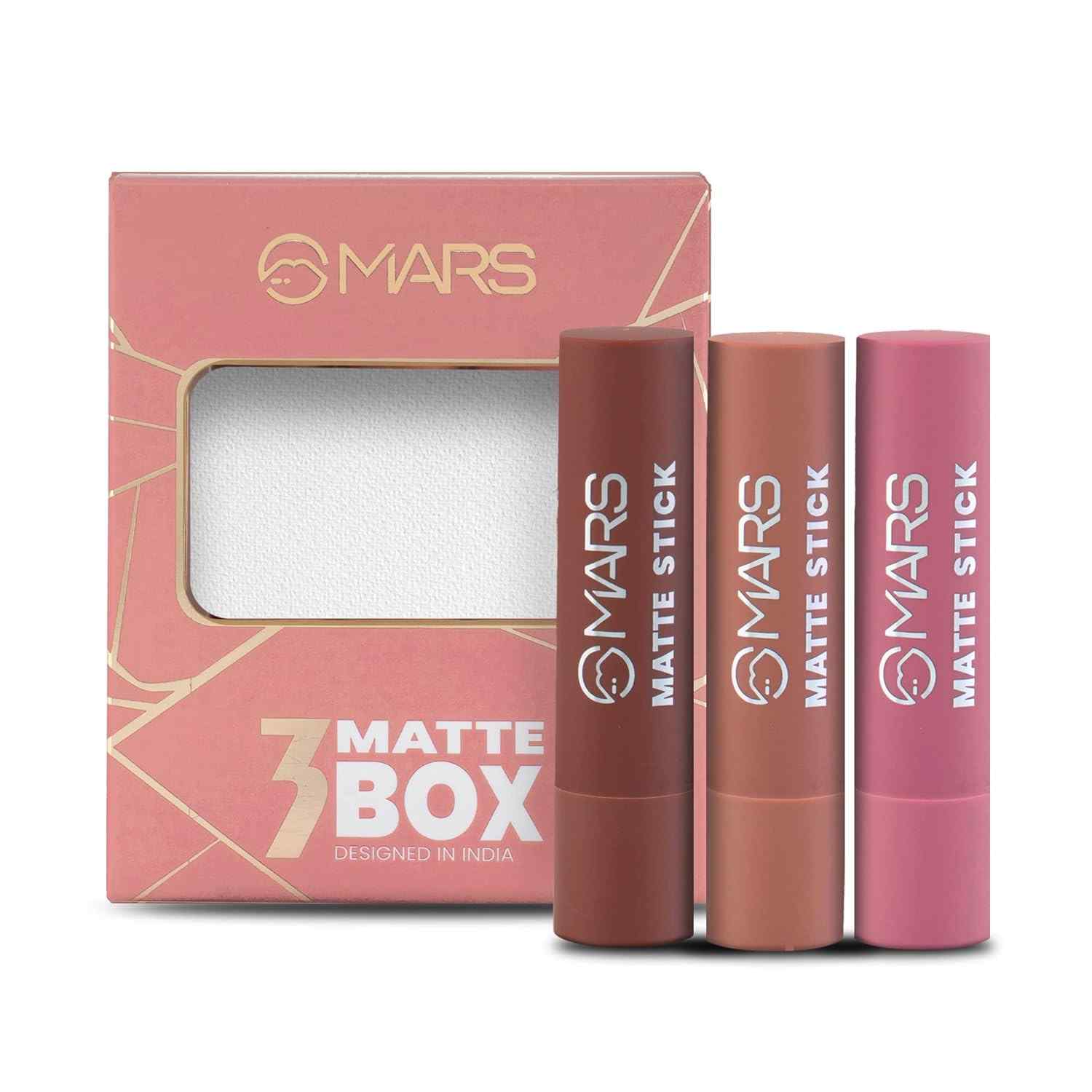 MARS 3 Matte Box Lipsticks Set - 05 blushed nudes