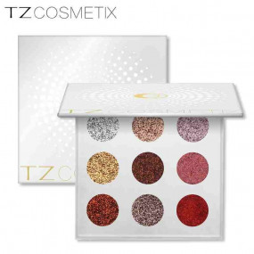 TZ cosmetics 9 colors glitter shimmer  eyeshadow palette