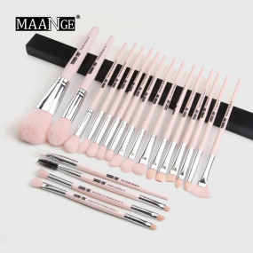 Maange 20 pcs Professional makeup Brush set - pink Set E
