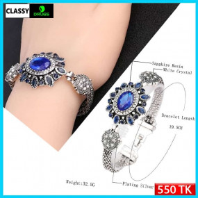 Saphire resin Austrian Crystal Imported luxurious Bohemian Retro Bracelet