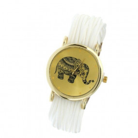 Gnova Platinum Short Brooch Strap Indian Tattoo Elephant Women Watch  A868