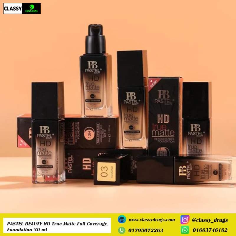 PASTEL BEAUTY HD True Matte Full Coverage Foundation spf 15 - 30 ml