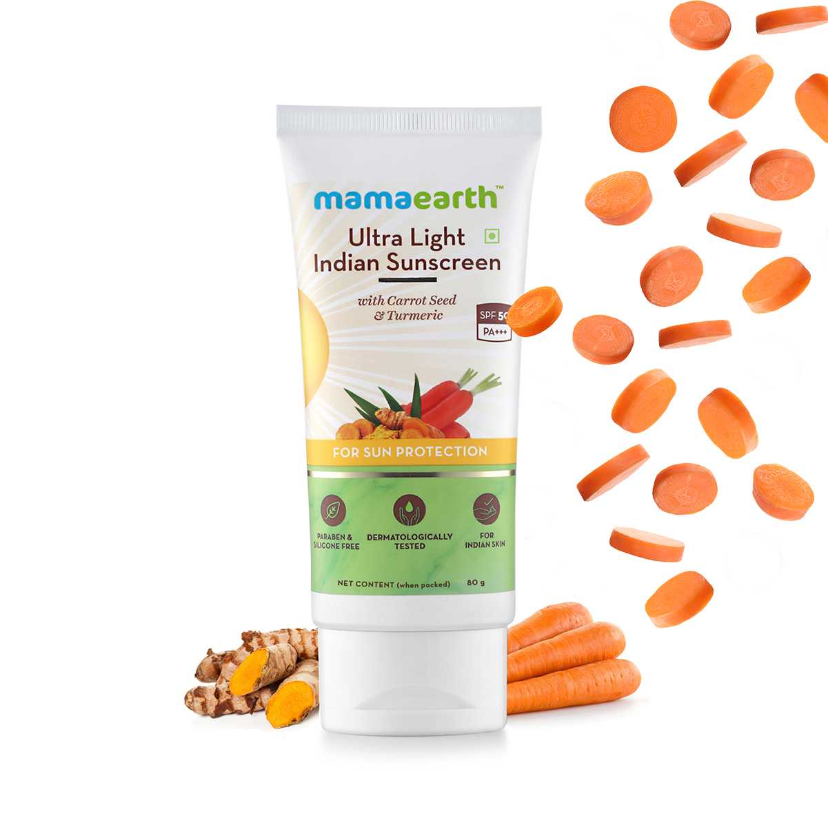 Mamaearth ultra light indian sunscreen -80g - Latest Batch