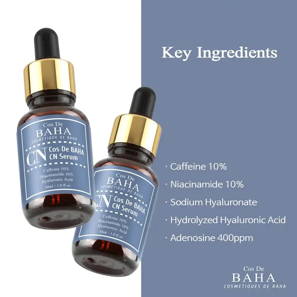 Cos de baha 10% Caffeine & 10% Niacinamide CN Serum for (Face/Neck) 30ml
