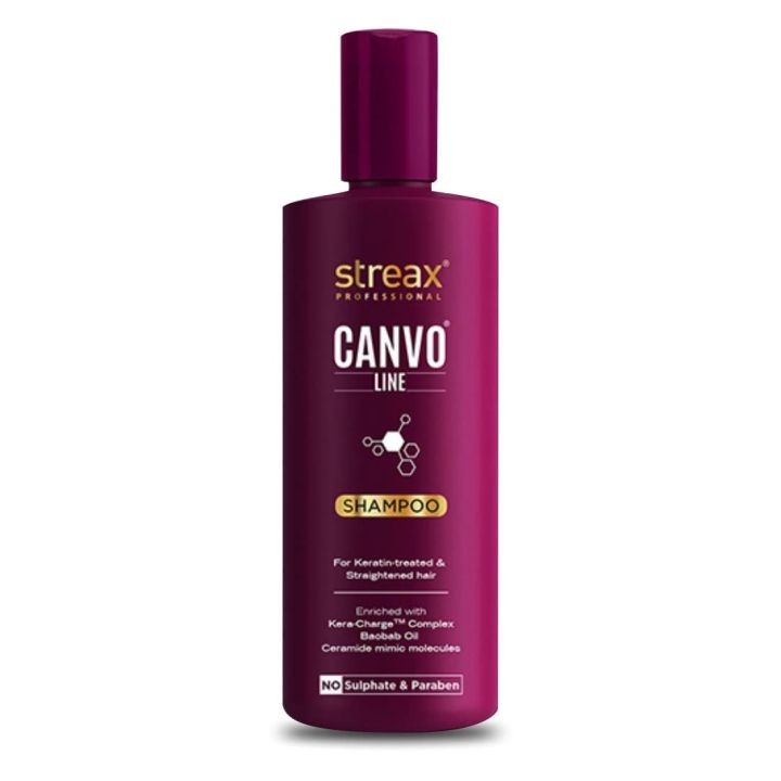 Streax Professional Canvo Line Shampoo For Keratin Treated And Straightened Hair (300ml)