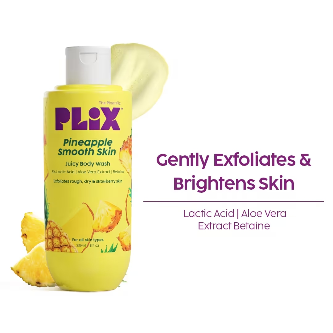 Plix Pineapple 5% Lactic Acid Body Wash Exfoliates Dry (236ml)