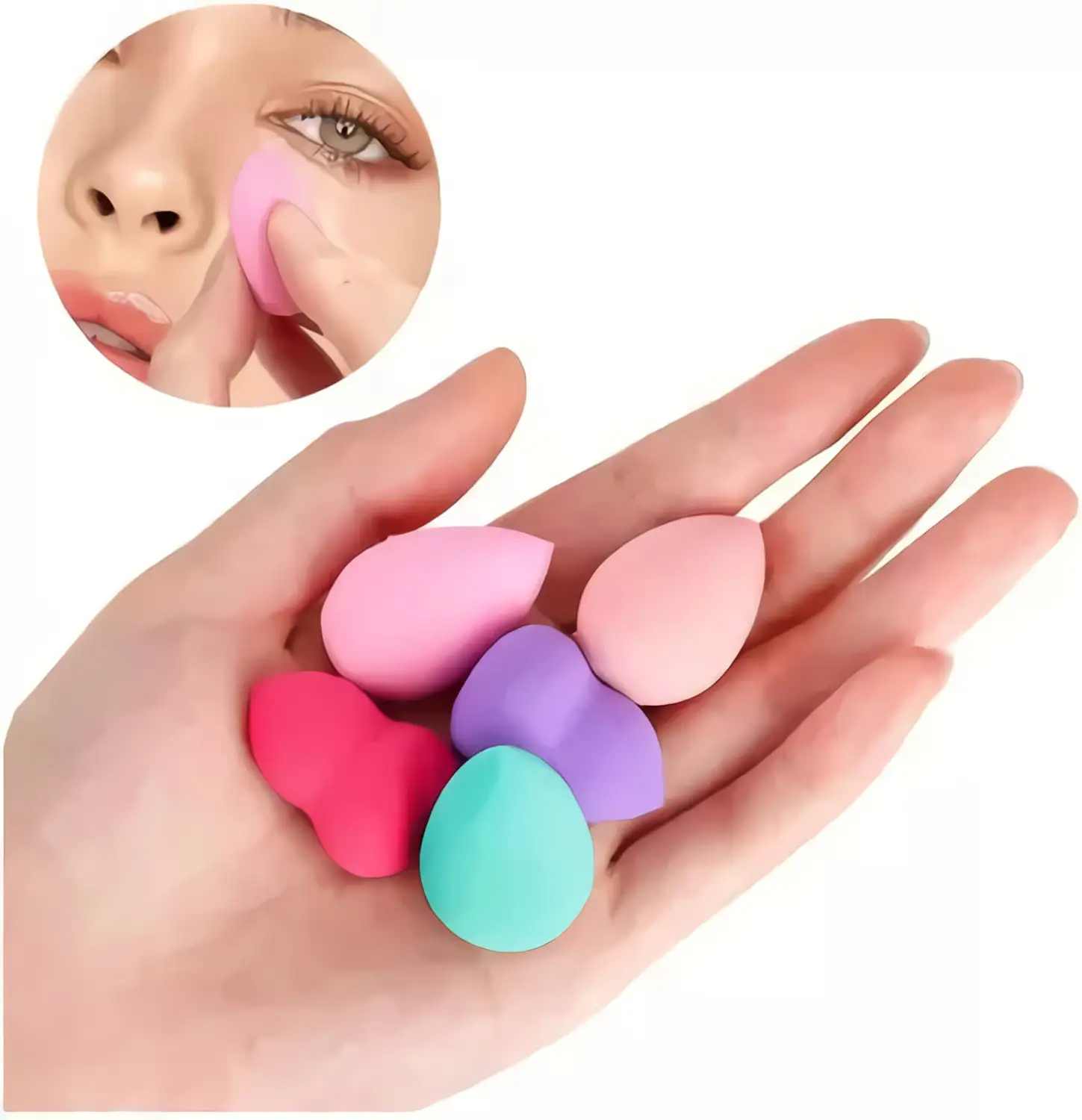 Non latext extremely soft mini beauty blender 1 pc - (Random color/Shape)