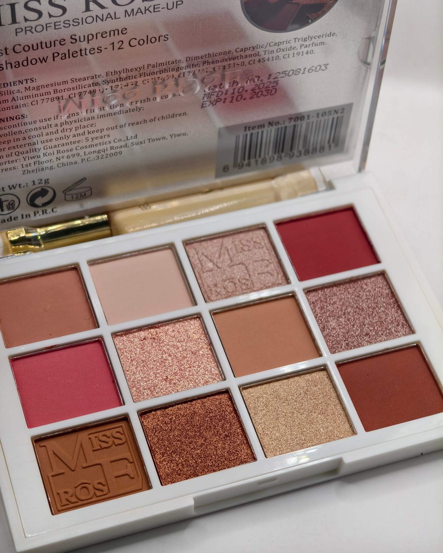 Miss rose artist couture supreme eyeshadow palette 12 colors (n2)