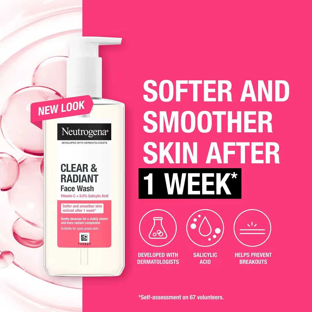 Neutrogena Fresh & Clear Facial Wash with Vitamin C + 0.5% Salicylic Acid 200ml (Italy)