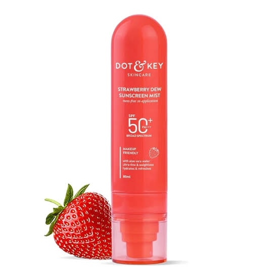 Dot & Key Strawberry Sunscreen Face Mist In-Vivo Tested SPF 50+ PA+++ 80 ml
