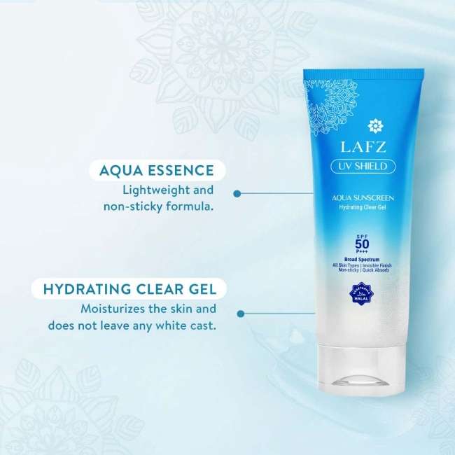 Lafz Halal UV Shield Aqua Sunscreen Gel SPF 50 P+++