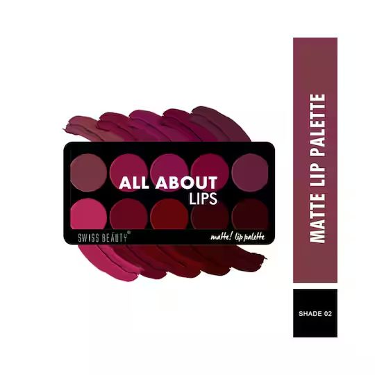 Swiss Beauty Matte Lip Palette - 02 Shade (12g)