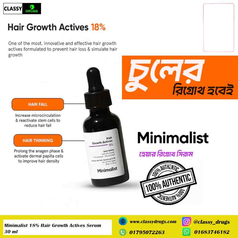 Minimalist Hair Growth Actives 18% Hair Serum 30ml