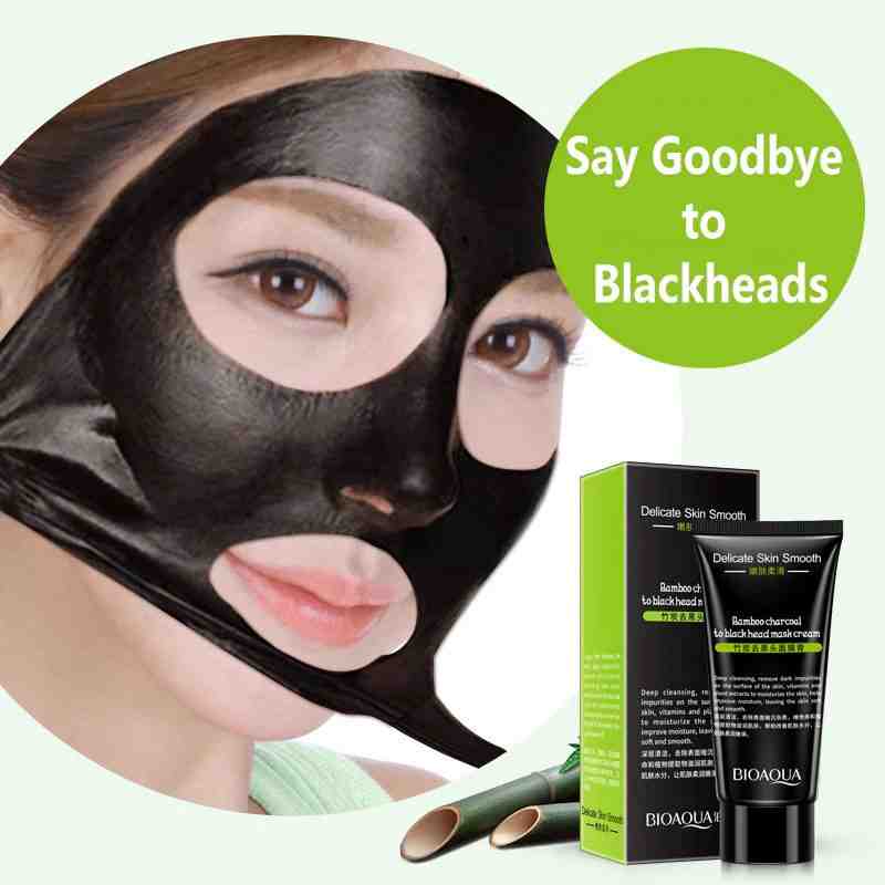 Bioaqua Activated Blackhead Removal Bamboo Charcoal Black Facial Mask - peel off mask 60 gm (g)