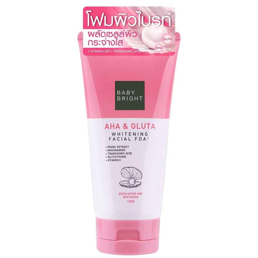 CATHY DOLL Baby Bright AHA & Gluta Whitening Facial Foam – 120g
