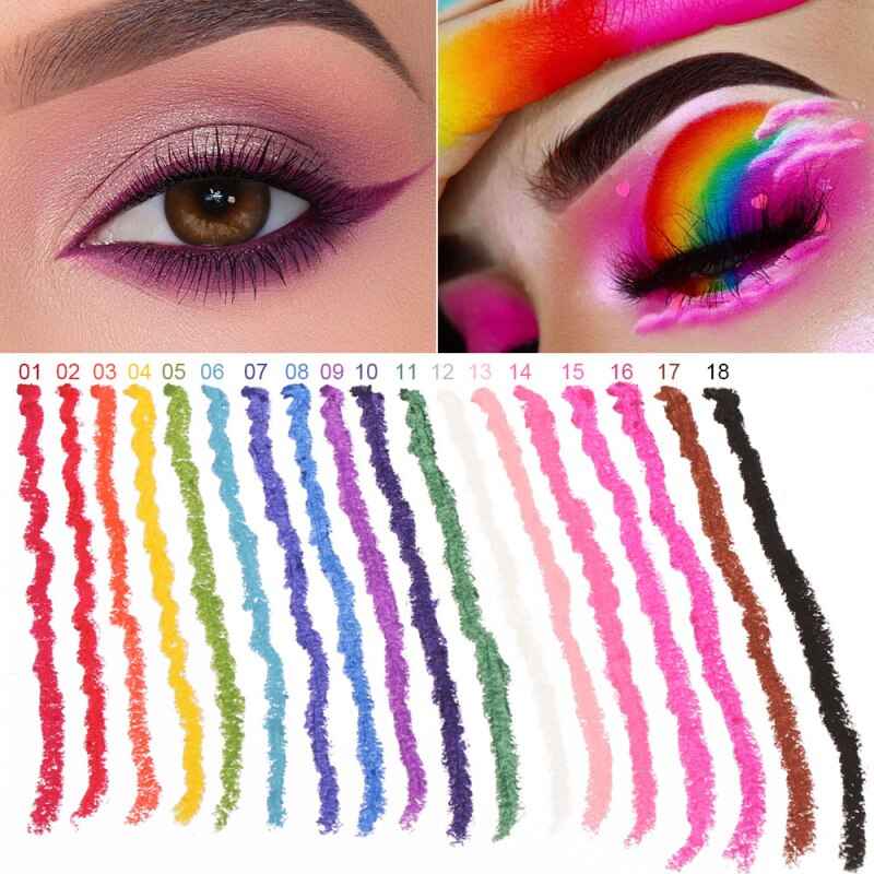 CAKAILA 18 Colors Eyeliner Set Colorful Liquid Eyeliner Gel Pen Set