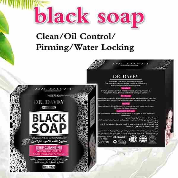 DR. DAVEY DEEP CLEANSING WHITENING COLLAGEN & CHARCOAL BLACK SOAP 100G - Original