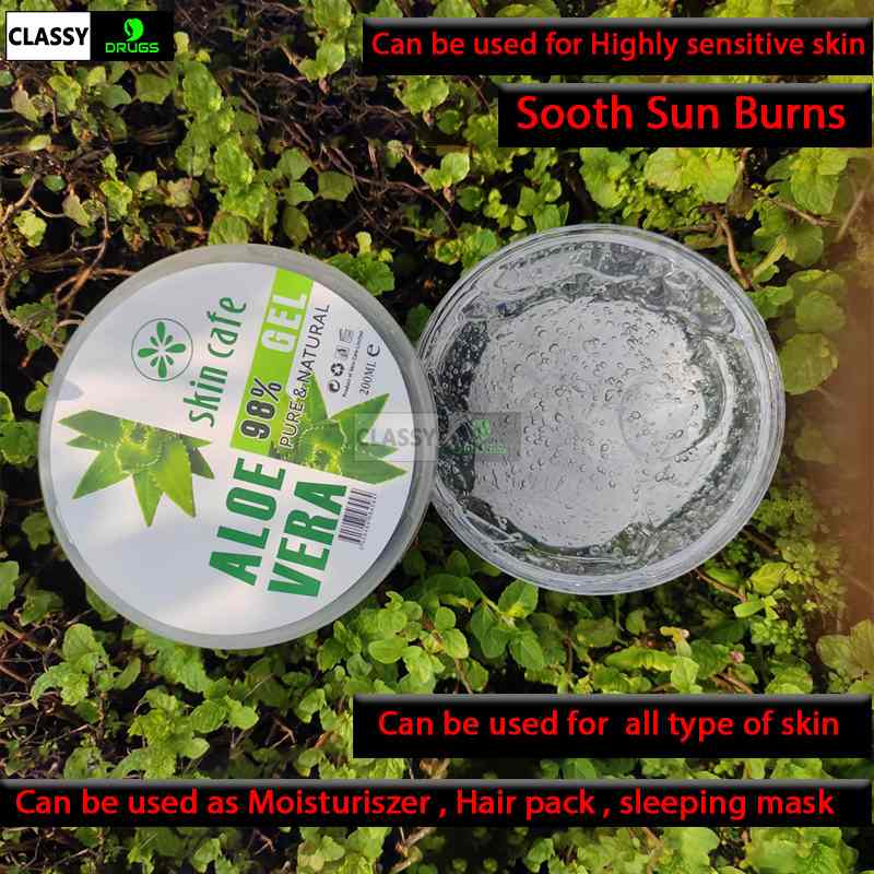 SKIN CAFE 98% PURE & NATURAL ALOE VERA Soothing GEL 200ML