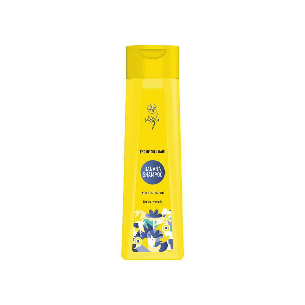 Skin Cafe End of Dull Hair Banana Shampoo with Egg Protein 250 ml-Banana